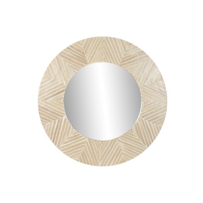 Miroir mural Home ESPRIT Blanc Marron Mosaïque Tropical 100 x 4 x 100 cm