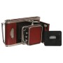 Table clock Home ESPRIT Black Maroon Camera Vintage (2 Units)