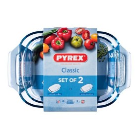 Set of Oven Dishes Pyrex Classic Transparent Glass (2 Units) Set of Oven Dishes Pyrex Classic Transparent Glass (2 Units)