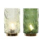 Décoration lumineuse Home ESPRIT Métal Verre Tropical 14 x 14 x 26 cm (2 Unités)
