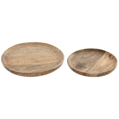 Valet Tray Home ESPRIT Brown Circular 25 x 25 x 2,5 cm