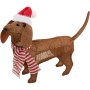Decorative Figure BASIC & CO Brown Dog Father Christmas Hat 70 x 12 x 43 cm
