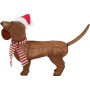 Decorative Figure BASIC & CO Brown Dog Father Christmas Hat 70 x 12 x 43 cm