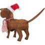 Decorative Figure BASIC & CO Brown Dog Father Christmas Hat 70 x 12 x 43 cm