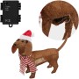 Decorative Figure BASIC & CO Brown Dog Father Christmas Hat 70 x 12 x 43 cm