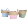Decorative basket Home ESPRIT Blue Green Pink Natural Children's 35 x 35 x 28 cm (3 Units)