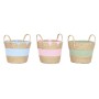 Panier décoratif Home ESPRIT Bleu Vert Rose Naturel Enfant 36 x 36 x 37 cm (3 Unités)