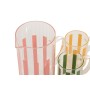 Set de pichets avec verres Home ESPRIT Jaune Vert Corail Acier inoxydable Verre Rayures Moderne