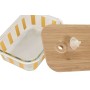 Boîte à lunch Home ESPRIT Jaune Vert Corail Verre Verre Borosilicaté Rayures Moderne 1 L 660 ml
