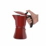 Italian Coffee Pot JATA Cafetera de inducción roja vulcano Red Aluminium 12 Cups (1 Unit)