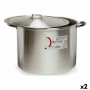 Casserole with Lid Kinvara Silver Aluminium 53 x 34 x 43 cm (2 Units)