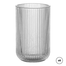 Set de Verres Ovenza Verre Avec relief A rayures 430 ml 6 Unités Set de Verres Ovenza Verre Avec relief A rayures 430 ml 6 Unités