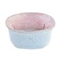 Basket DKD Home Decor Pink Sky blue Bicoloured Natural Fibre Mediterranean 25 x 25 x 25 cm