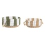 Basket set Home ESPRIT Green Cream Tropical 35 X 35 X 16 CM (2 Pieces)