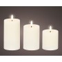 Ensemble de Bougies Lumineo Blanc Crème (3 Unités)