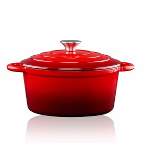 Casserole Alpina Red Cast Iron 3,8 L Ø 24 x 11,8 cm Casserole Alpina Red Cast Iron 3,8 L Ø 24 x 11,8 cm