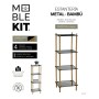 Shelves MobleKit Metal Bamboo 35 x 30 x 100 cm (4 Units)