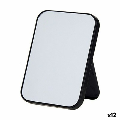 Mirror with Mounting Bracket Berilo White Black polypropylene 1,7 x 20 x 14 cm 14 x 20 x 1,7 cm (12 Units)