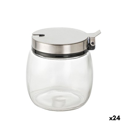 Sugar Bowl La Mediterránea Transparent Silver Glass Steel 0,25 L 7 x 8,7 cm (24 Units)