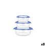 Set of lunch boxes La Mediterránea Soul Blue Transparent 3 Pieces (8 Units)
