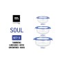 Set of lunch boxes La Mediterránea Soul Blue Transparent 3 Pieces (8 Units)