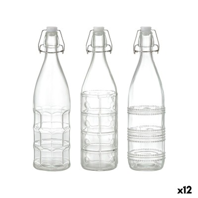Glass Bottle La Mediterránea Transparent Glass 1 L (12 Units)