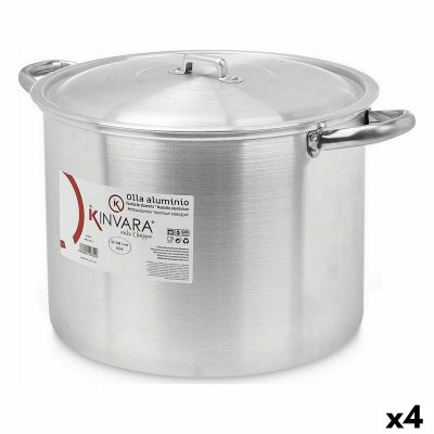 Casserole with Lid Kinvara Silver Aluminium 40 x 27 x 32 cm 42 x 27 x 32,5 cm Ø 30 cm (4 Units)