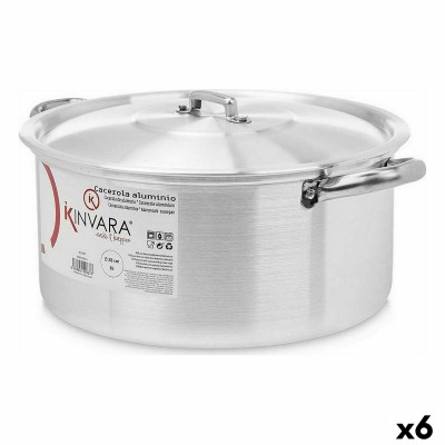Casserole with lid Kinvara Silver 8 L 38 x 16 x 30,5 cm (6 Units)