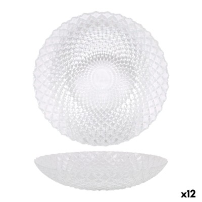Assiette à dessert La Mediterránea Diamond Transparent verre Ø 20 cm (12 Unités)