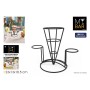 Basket for Presenting Aperitifs My Bar Black Iron 23 x 13 x 18,5 cm (12 Units)