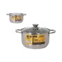 Casserole with lid Quttin New neron Silver Ø 24 cm 6 L Stainless steel (4 Units)