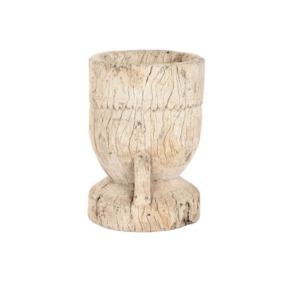 Cache-pot Home ESPRIT Naturel bois de teck 31 x 31 x 46 cm