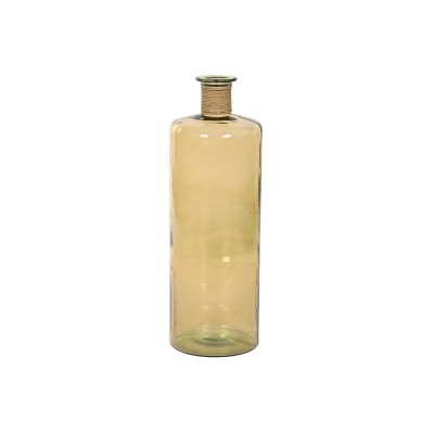 Vase Home ESPRIT Jaune Corde Verre trempé 25 x 25 x 75 cm