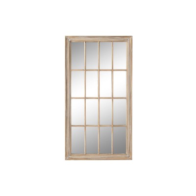 Wall mirror Home ESPRIT Natural Window Stripped 68 x 4 x 128 cm