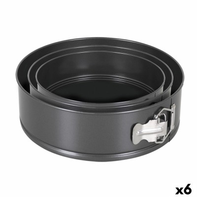 Springform Pan Quttin Black 24 x 7+28 x 6,8 cm 3 Pieces (6 Units)