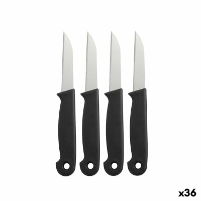 Jeu de couteaux d'éplucheur Noir 16 cm 4 Pièces (36 Unités)