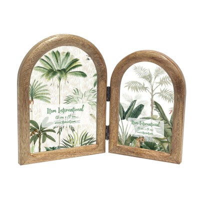 Cadre photo Home ESPRIT Naturel Verre Bois de manguier Tropical (2 Unités)