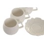 Jeu de 6 tasses avec plat Home ESPRIT Blanc Porcelaine 120 ml
