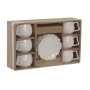 Jeu de 6 tasses avec plat Home ESPRIT Blanc Porcelaine 120 ml