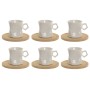 Jeu de 6 tasses avec plat Home ESPRIT Blanc Porcelaine 180 ml