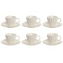 Jeu de 6 tasses avec plat Home ESPRIT Blanc Porcelaine 150 ml