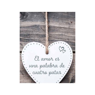 Hanging decoration Magnet & Steel El amor es una palabra de cuatro patas Heart 13 x 13 x 0,8 cm