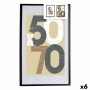 Cadre photo Gift Decor Noir polystyrène Plastique Bois MDF 60 x 90 cm (6 Unités)