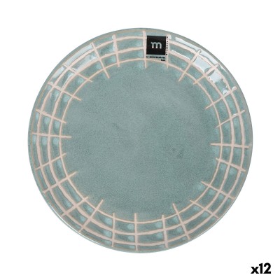 Flat Plate La Mediterránea Cuadric Ceramic Ø 21 cm (12 Units)