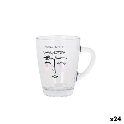 Tasse mug Survive Transparent 300 ml verre (24 Unités)