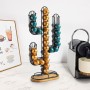 Organisateur de capsules de café Quttin Noir Bambou Fer 19,5 x 9,5 x 41,5 cm Cactus (12 Unités)