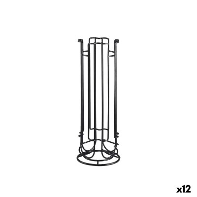 Coffee Capsule Organiser Quttin Black Iron 11,5 x 33 cm (12 Units)