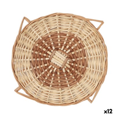 Table Mat Privilege Brown wicker Ø 25 cm (12 Units)