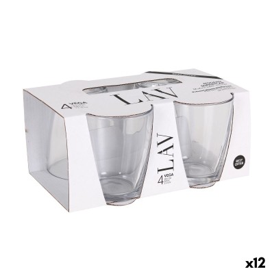 Set of glasses LAV VEGA Transparent Glass 340 ml 4 Pieces (12 Units)