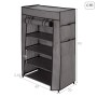 Shoe Rack Max Home Black Grey Metal Textile 60 X 90 X 30 CM (6 Units)